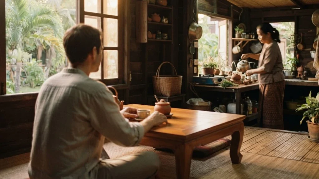 Kreng jai: a quiet Thai household scene reflecting considerate, self-effacing hospitality