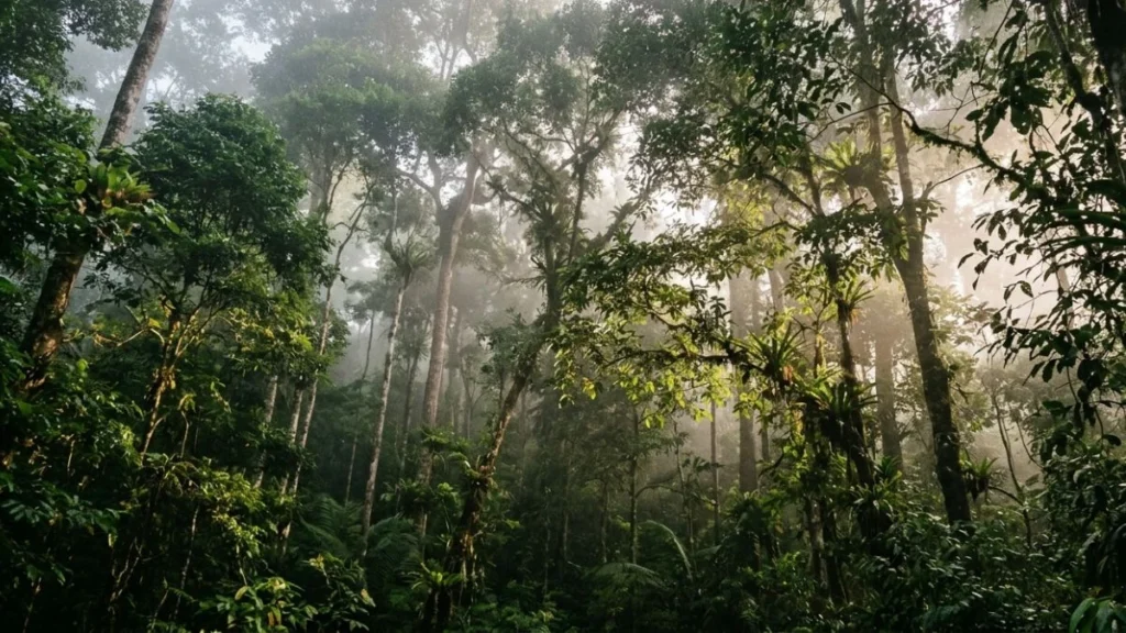 Origin of the word orangutan: a Bornean rainforest canopy evoking the term's forest-based etymology